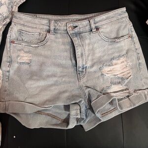 American Eagle Distressed Midi Shorts